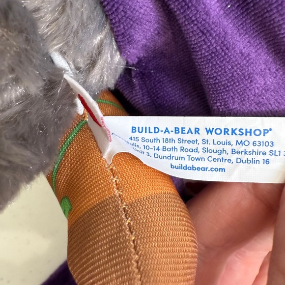 Build-A-Bear Gray Wolf Wiley Purple Outfit Orange Accents - Picture 4 of 8